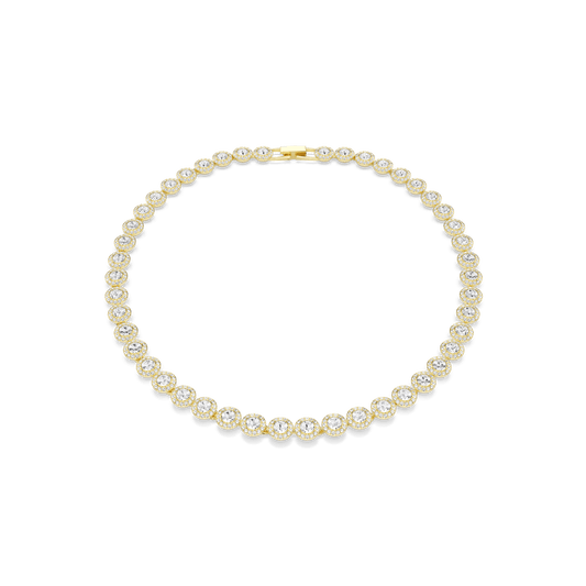 Una Angelic necklace, Round cut, White, Gold-tone plated 5720505