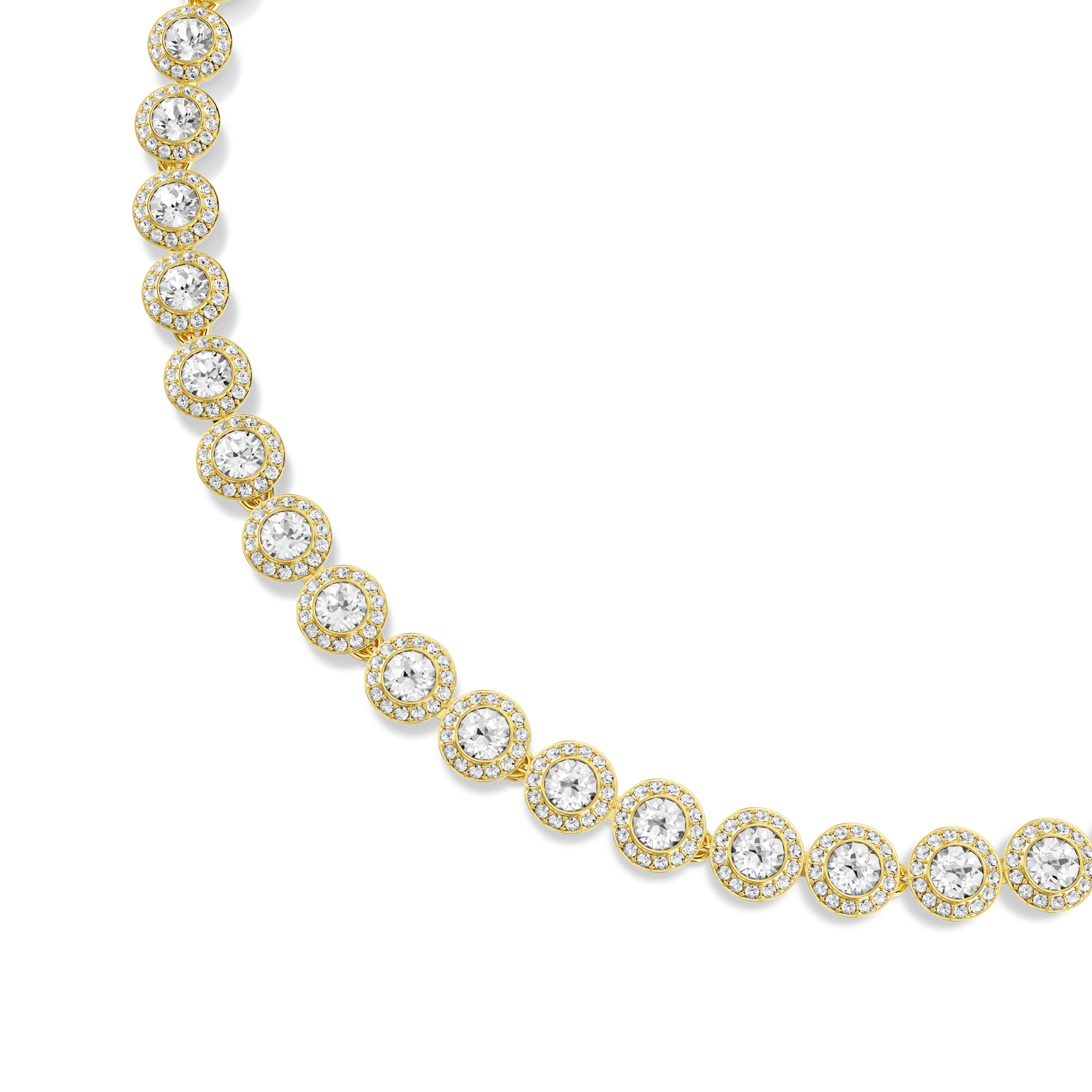 Una Angelic necklace, Round cut, White, Gold-tone plated 5720505