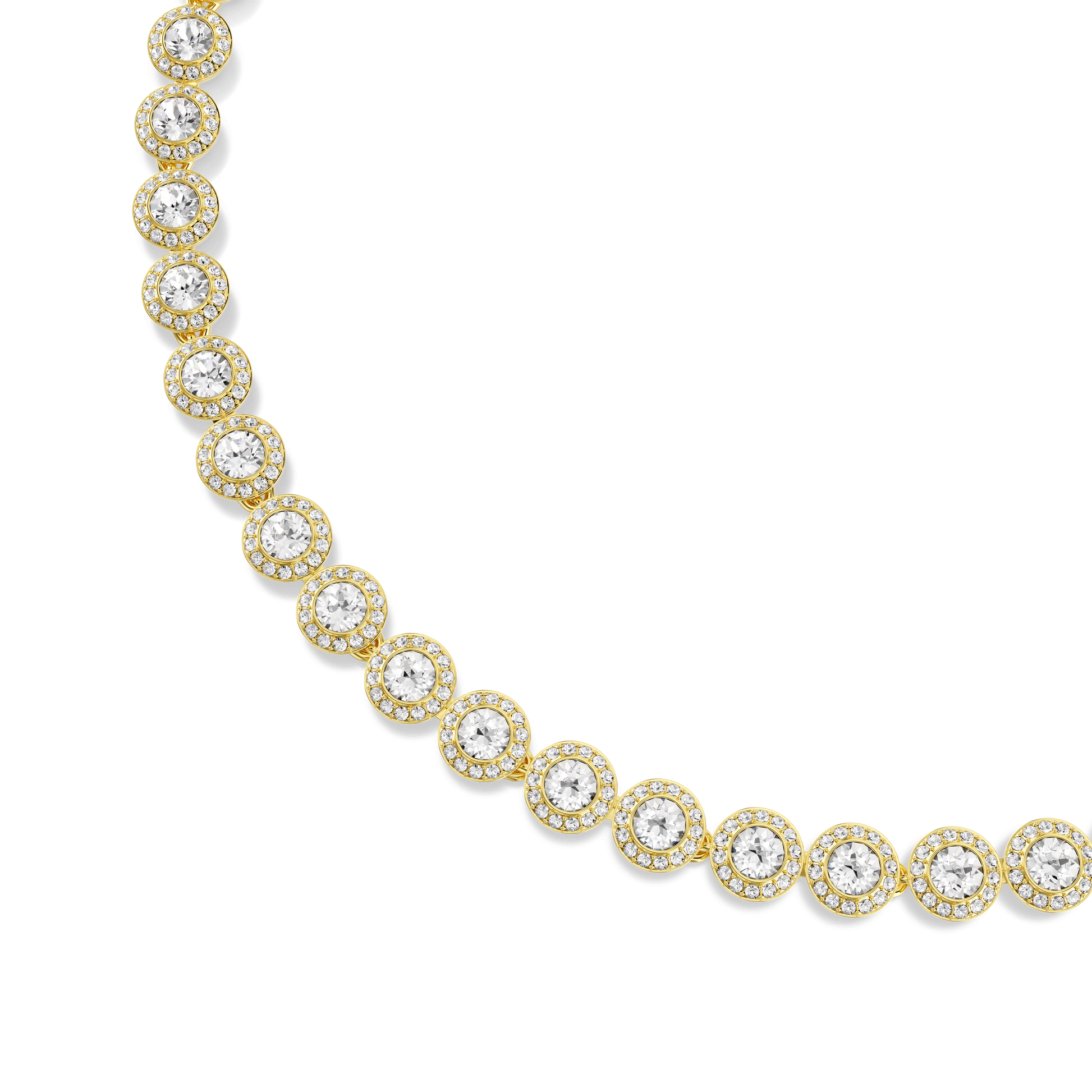Una Angelic necklace, Round cut, White, Gold-tone plated 5720505