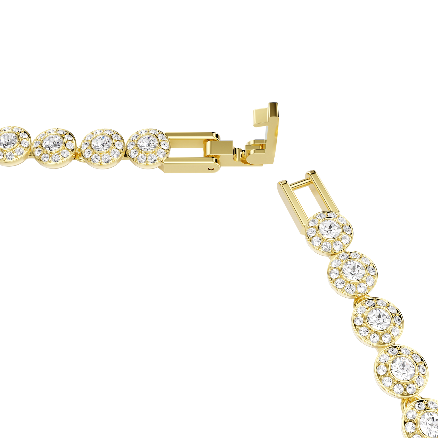 Una Angelic set, Round cut, White, Gold-tone plated 5720506