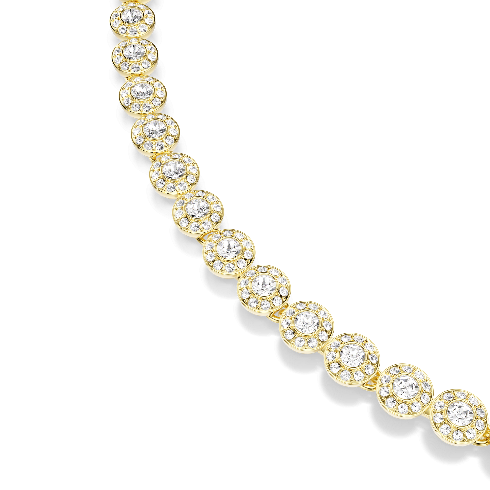 Una Angelic set, Round cut, White, Gold-tone plated 5720506