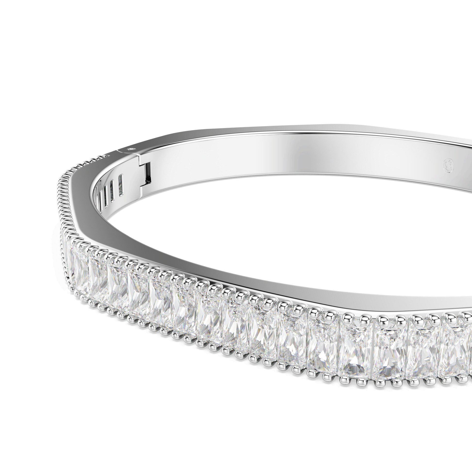 Matrix bangle, Baguette cut, Octagon shape, White, Rhodium plated 5720622