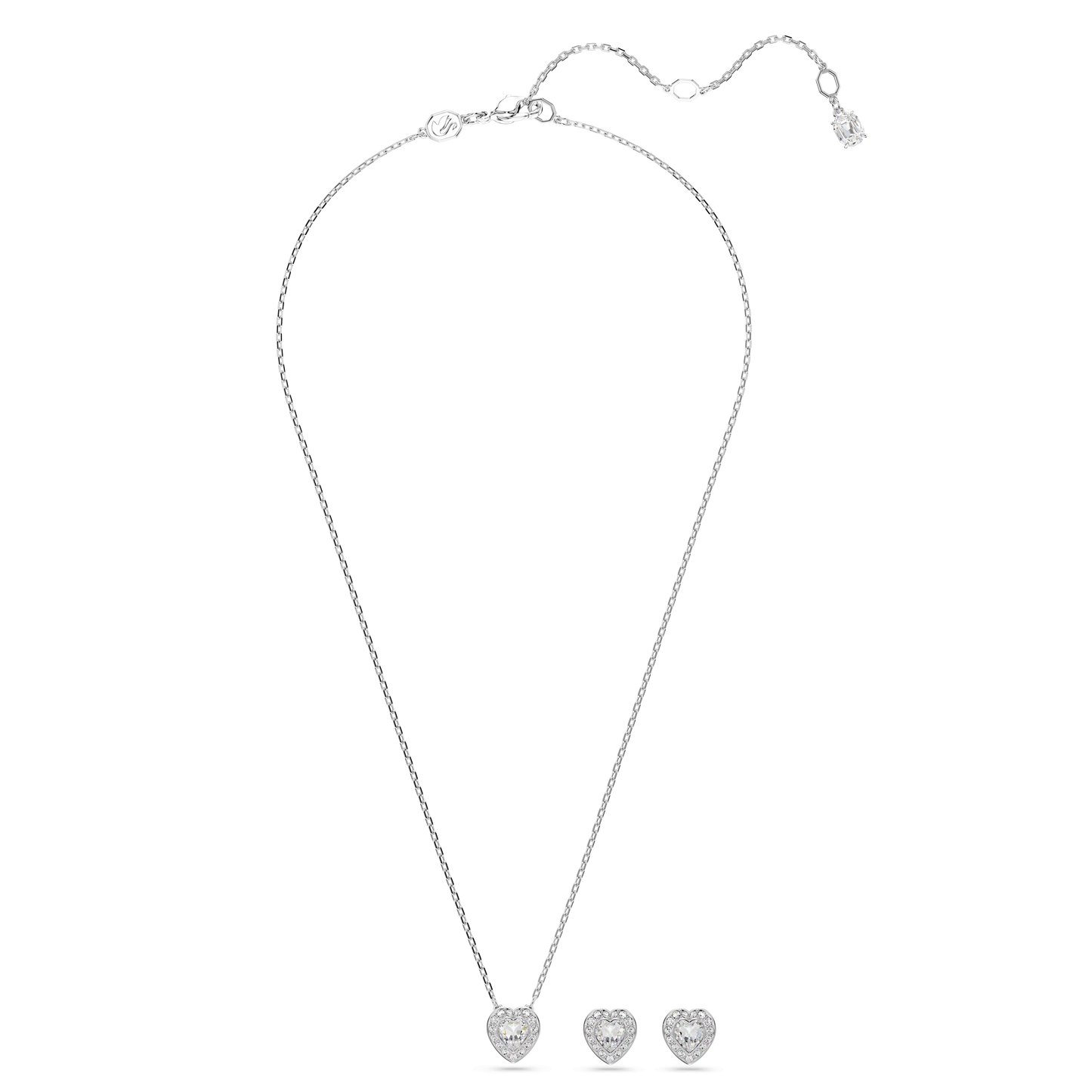 Ariana Grande x Swarovski set, Mixed cuts, Heart, White, Rhodium plated 5720849