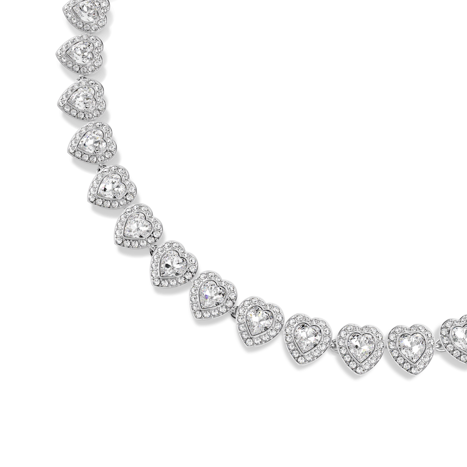 Ariana Grande x Swarovski necklace, Mixed cuts, Heart, White, Rhodium plated 5720857