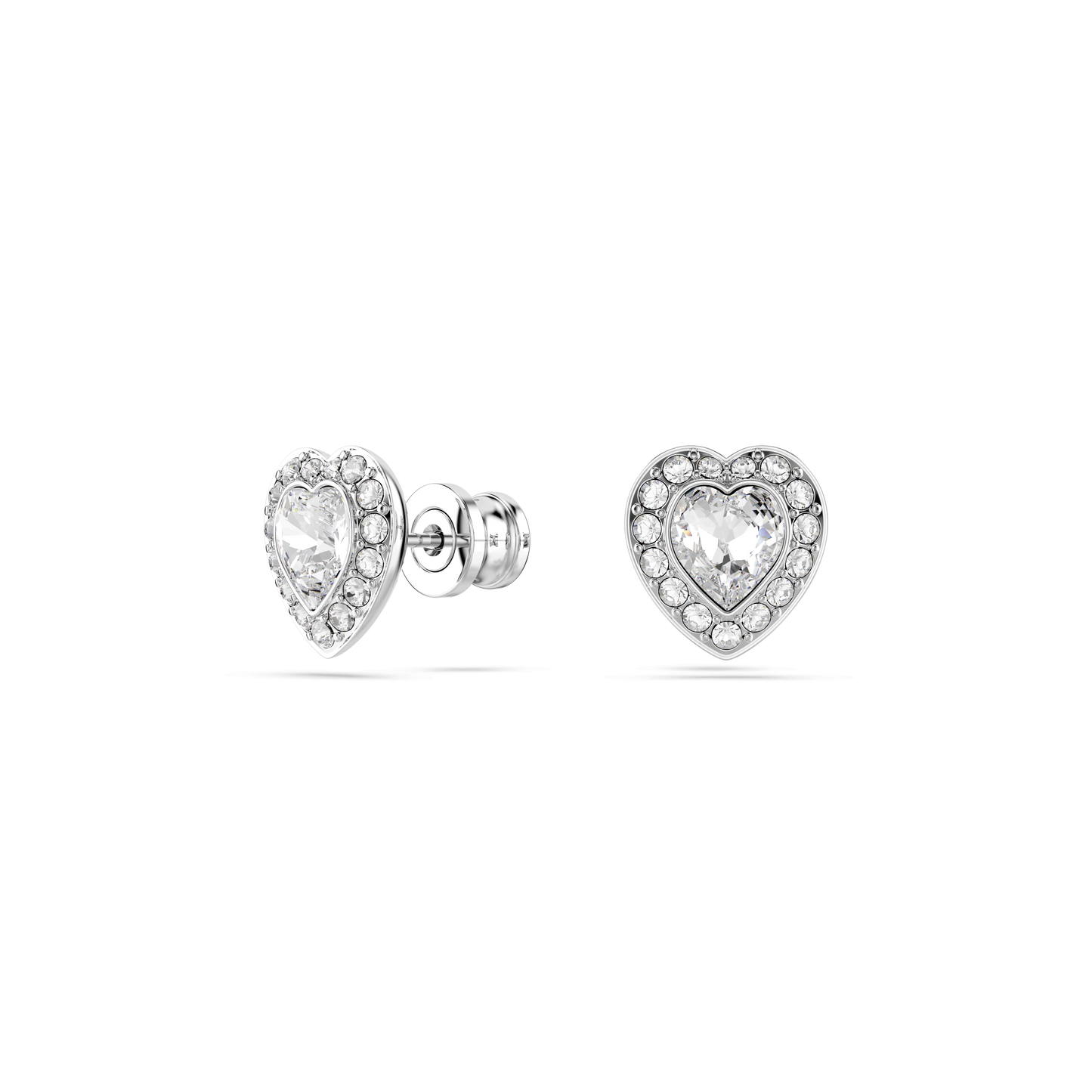Ariana Grande x Swarovski stud earrings, Mixed cuts, Heart, White, Rhodium plated 5720859