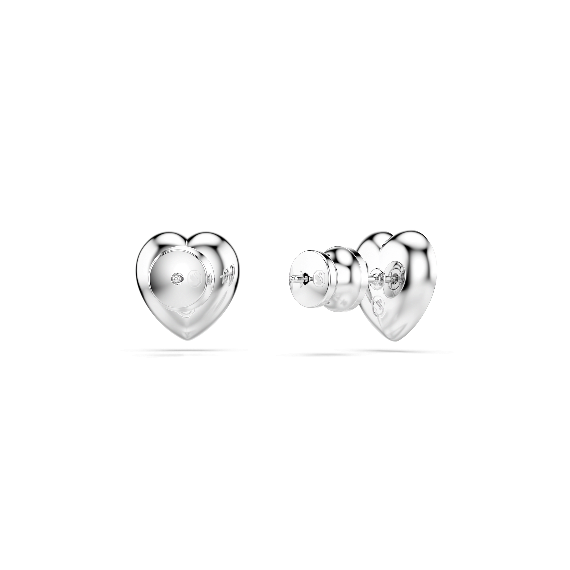 Ariana Grande x Swarovski stud earrings, Mixed cuts, Heart, White, Rhodium plated 5720859