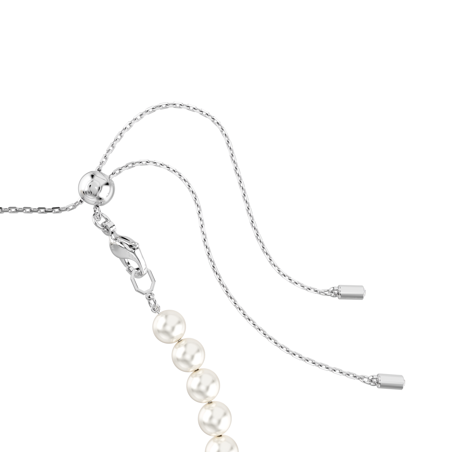 Ariana Grande x Swarovski choker, Mixed cuts, Crystal pearl, Heart, White, Rhodium plated 5720861