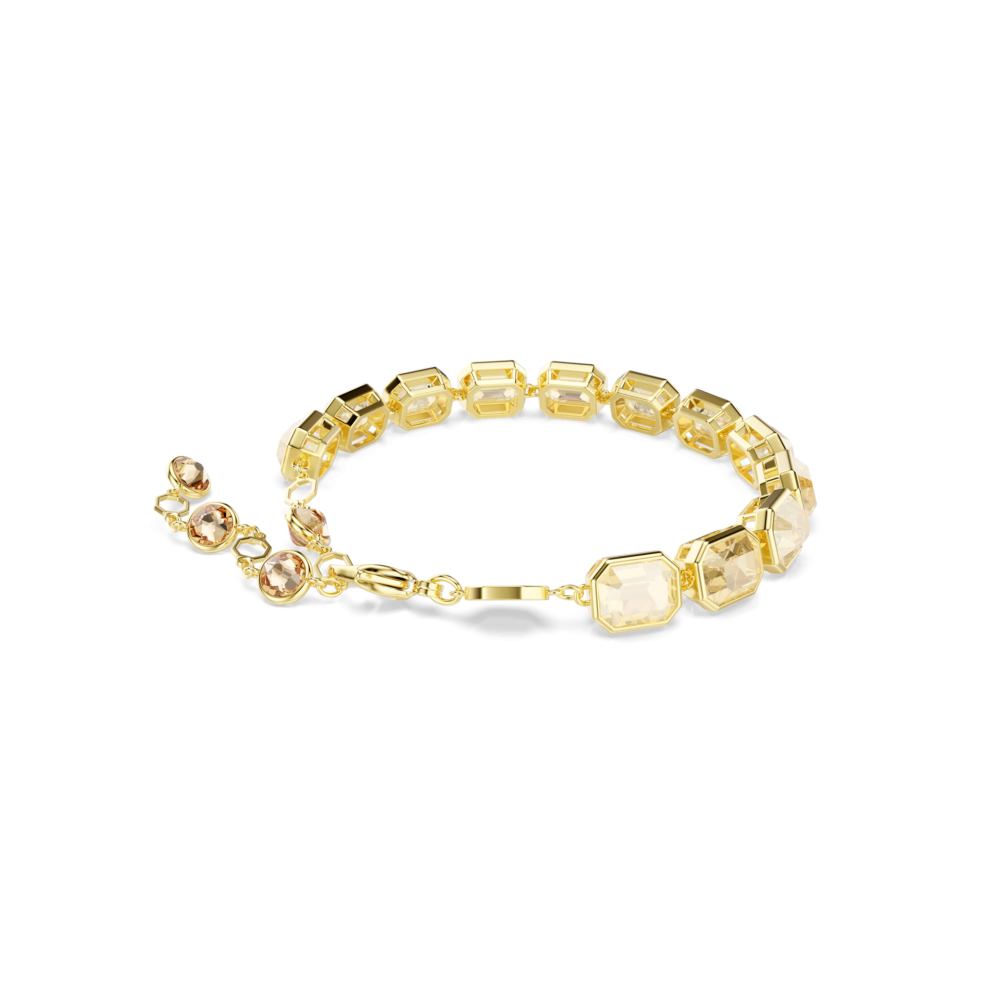 Millenia bracelet, Octagon cut, Caramel, Gold-tone plated 5720912