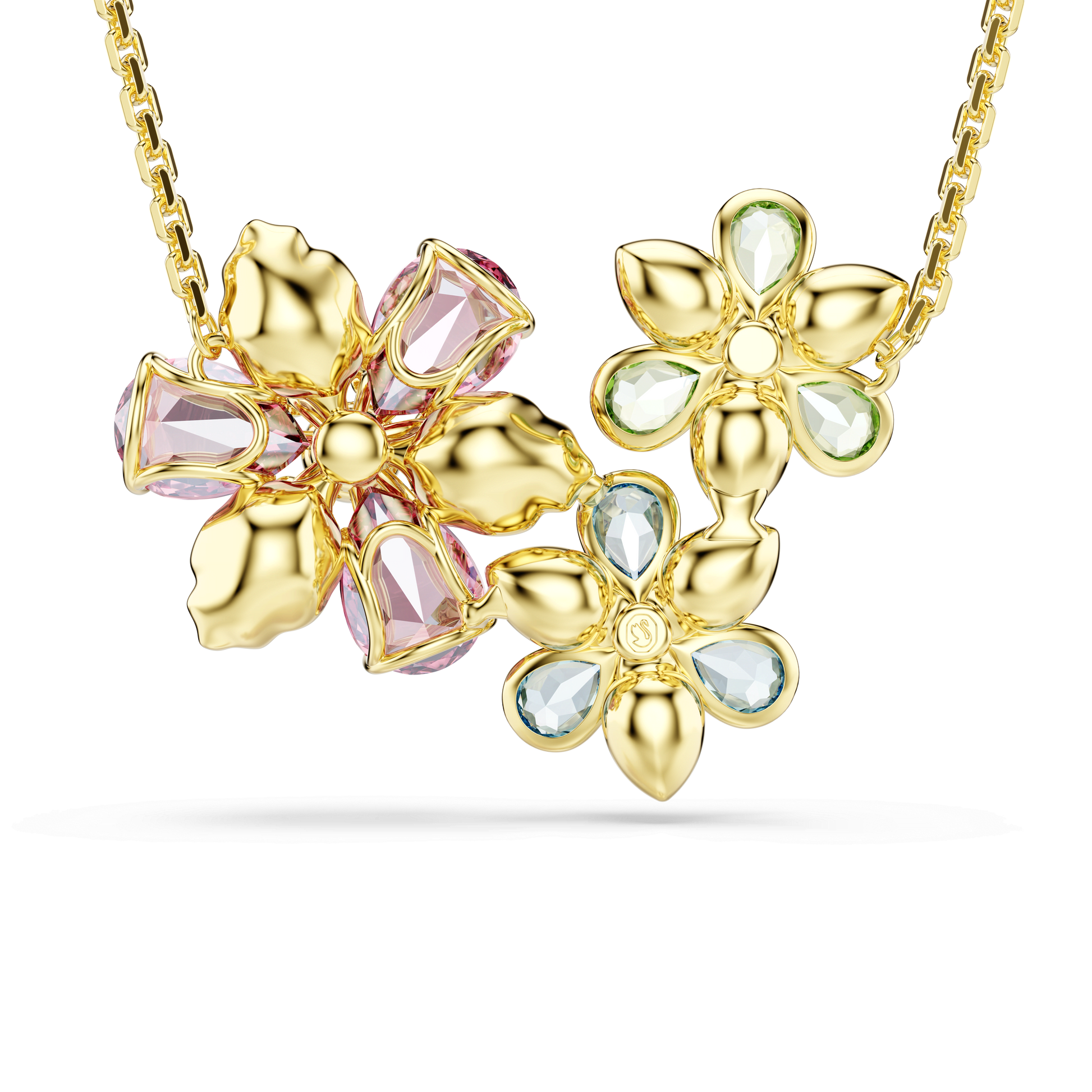 Idyllia pendant, Mixed cuts, Flower, Multicolored, Gold-tone plated 5721668