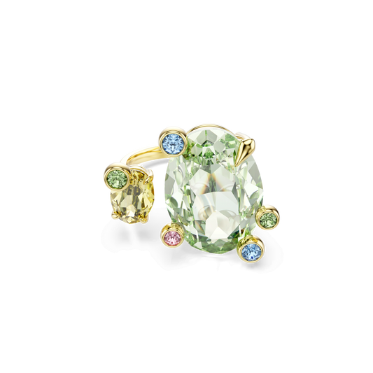 Gema open ring, Mixed cuts, Multicolored, Gold-tone plated 5721687
