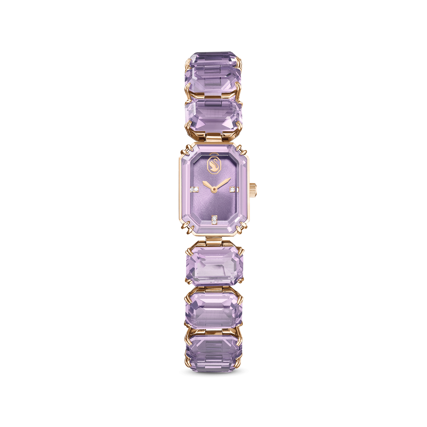 Watch, Octagon cut bracelet, Purple, Champagne gold-tone finish 5722364