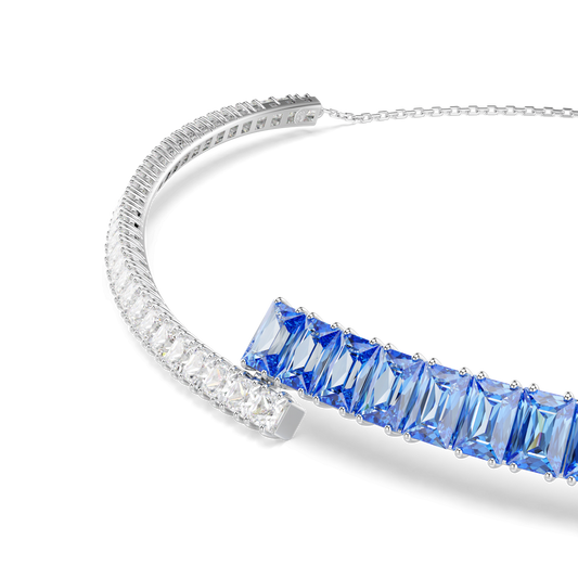 Matrix choker, Mixed cuts, Blue, Rhodium plated 5722464