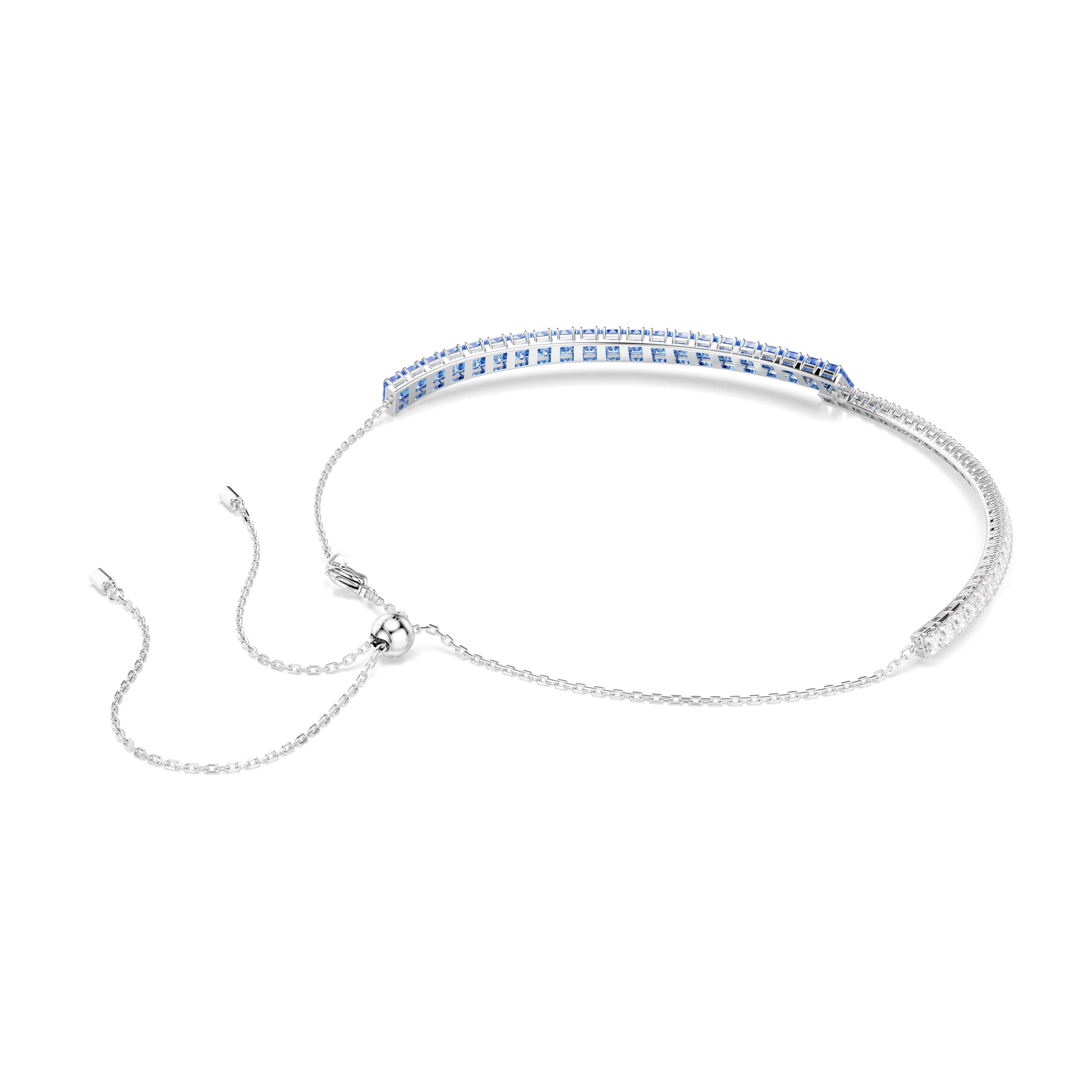 Matrix choker, Mixed cuts, Blue, Rhodium plated 5722464