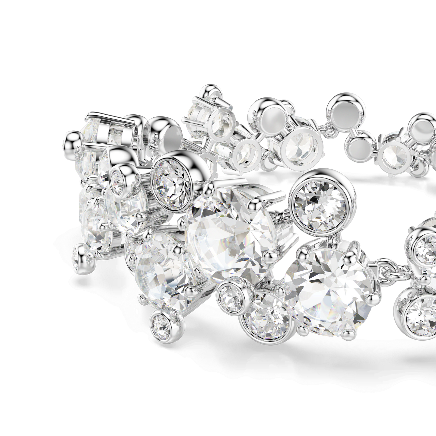 Constella bracelet, Mixed cuts, White, Rhodium plated 5722469