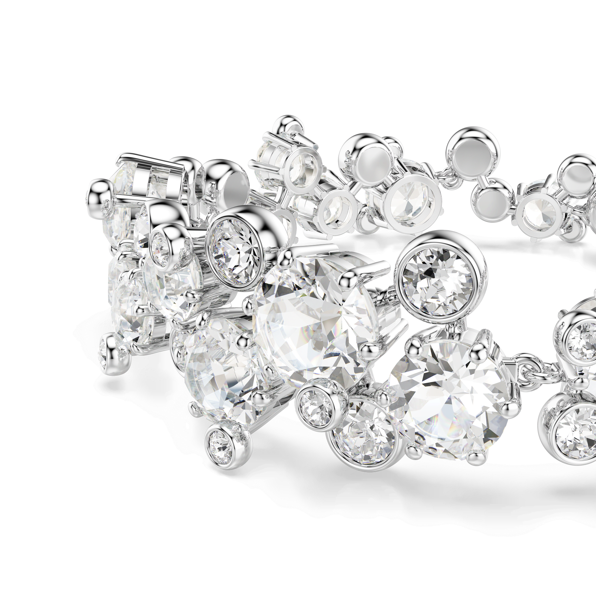 Constella bracelet, Mixed cuts, White, Rhodium plated 5722469