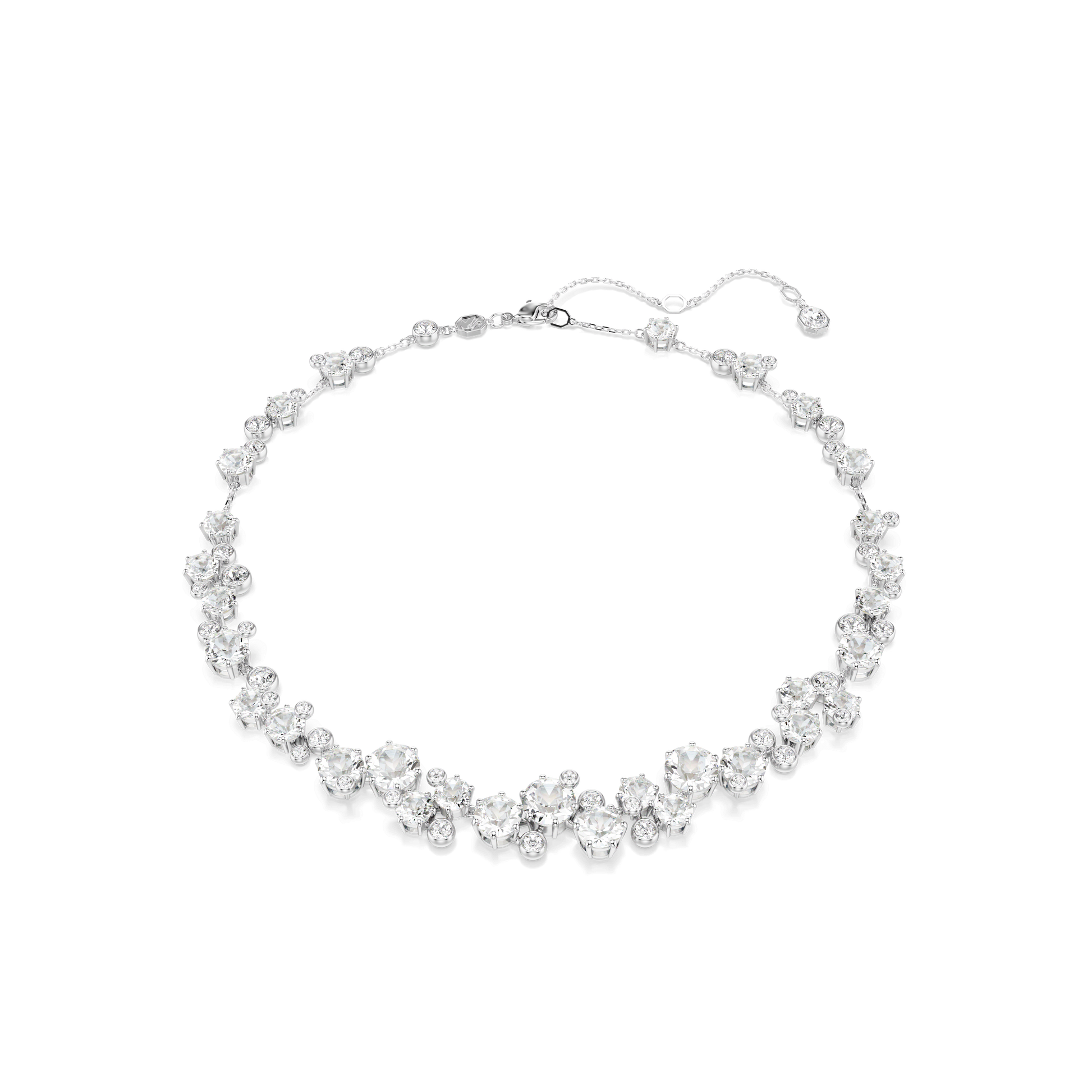 Constella necklace, Round cut, White, Rhodium plated 5722472