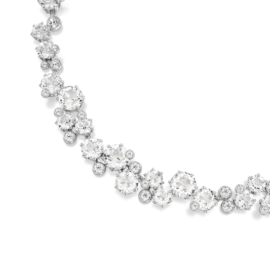 Constella necklace, Round cut, White, Rhodium plated 5722472