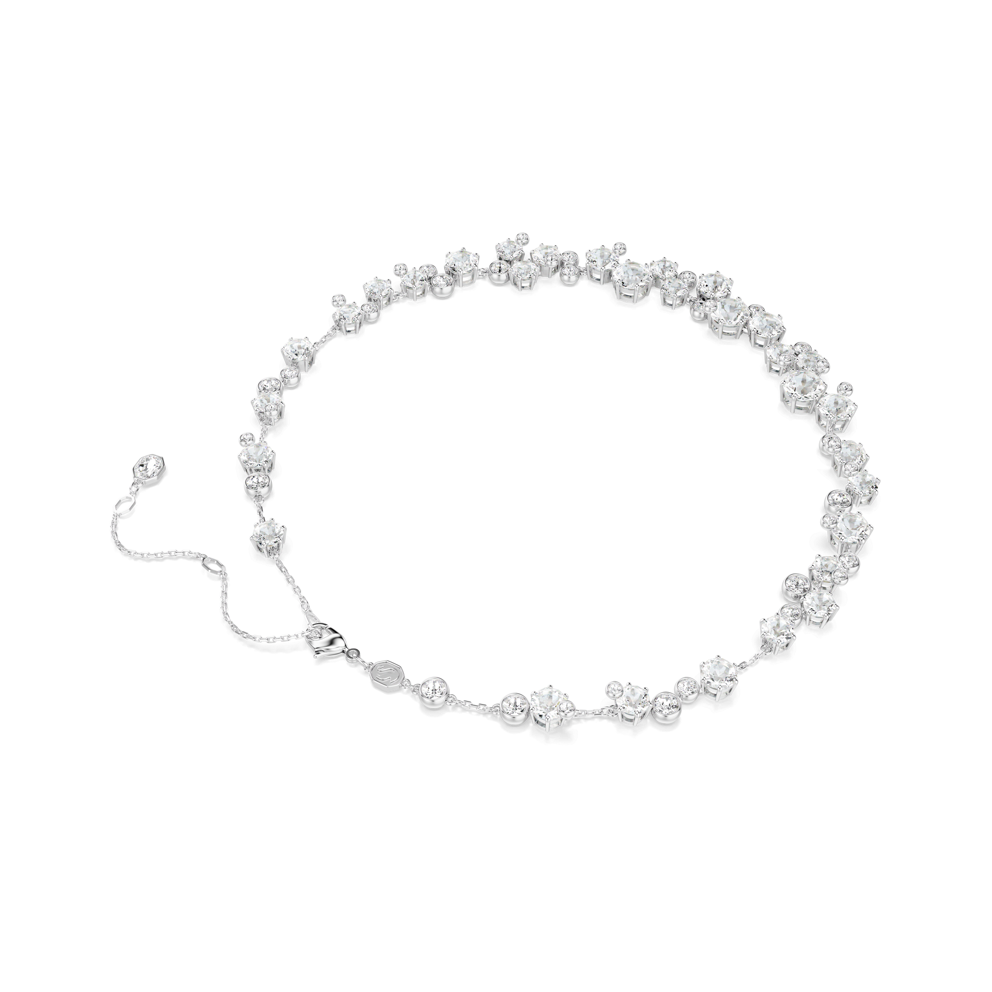 Constella necklace, Round cut, White, Rhodium plated 5722472