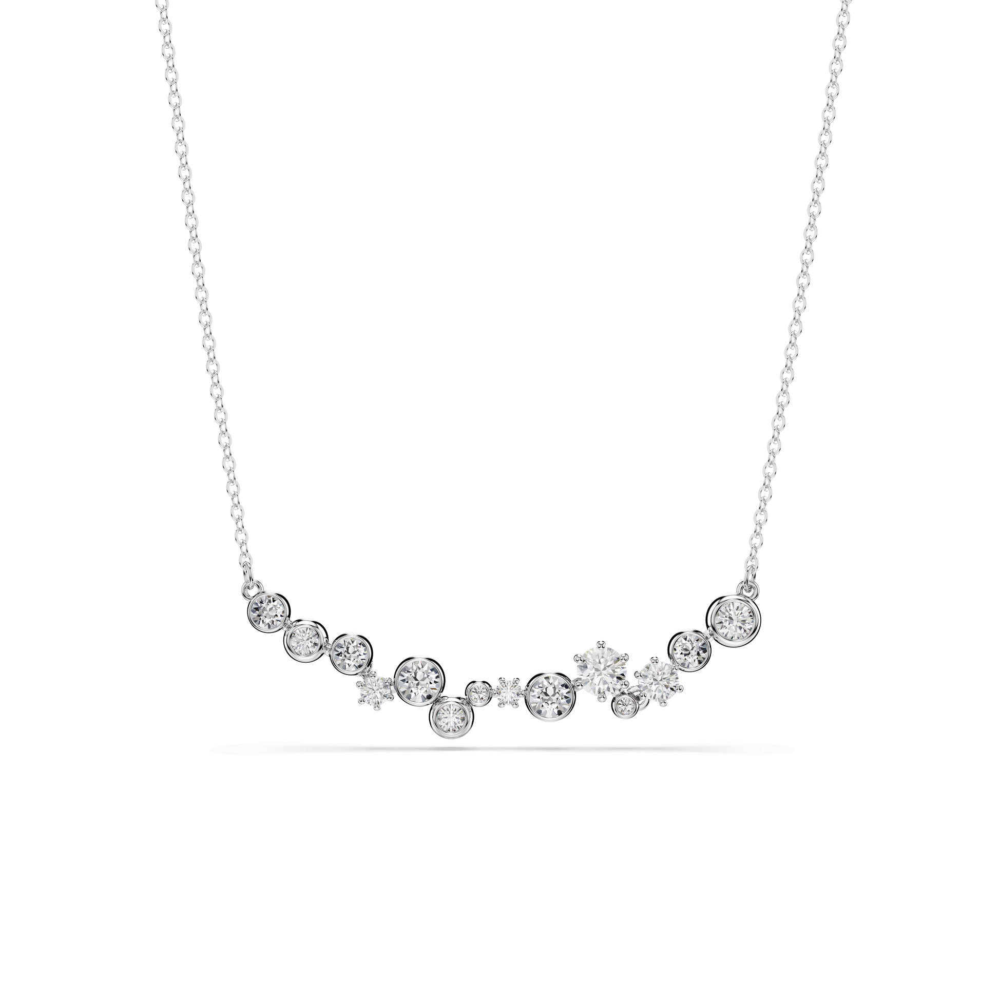 Constella necklace, Mixed cuts, White, Rhodium plated 5722473