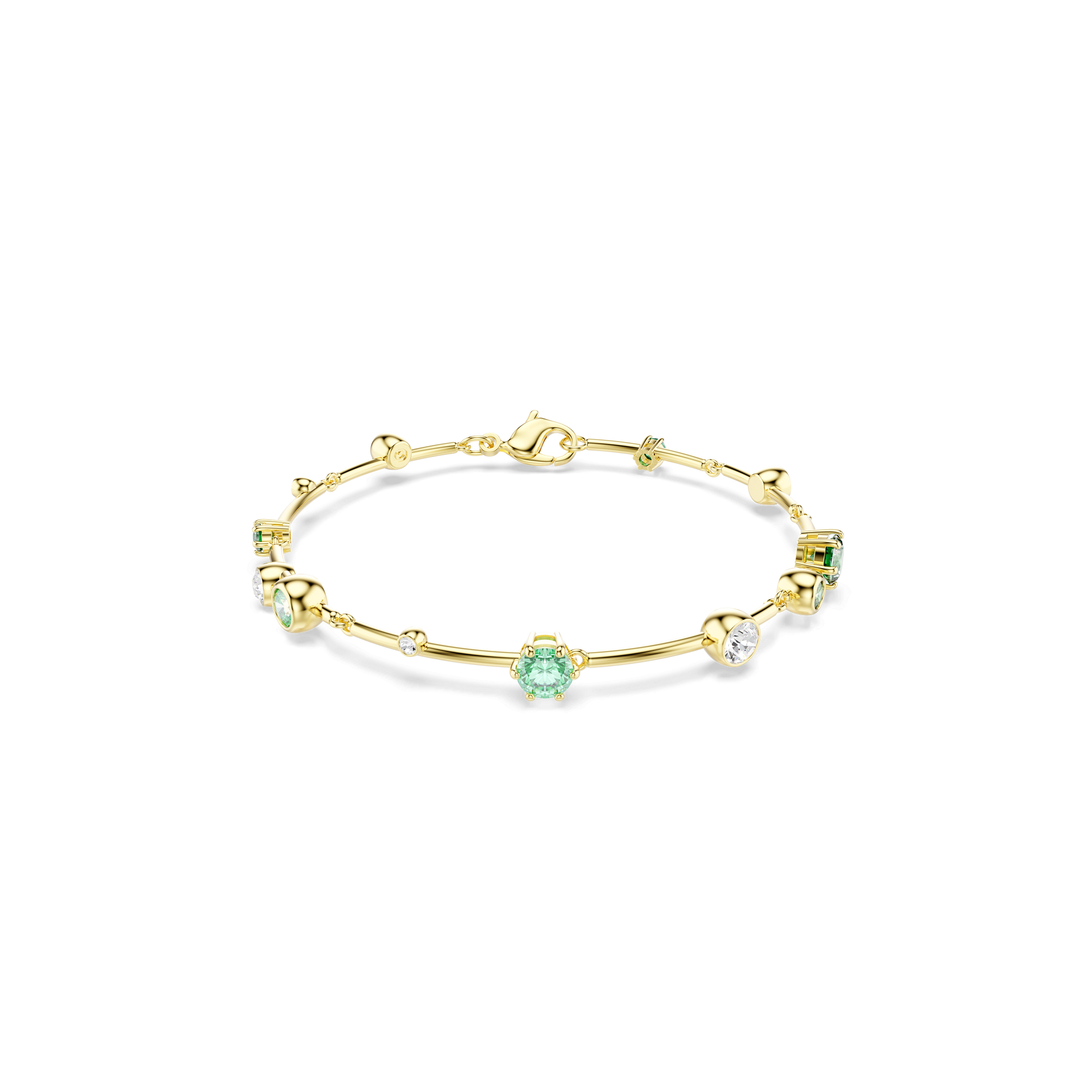Constella bracelet, Mixed cuts, Green, Gold-tone plated 5722478