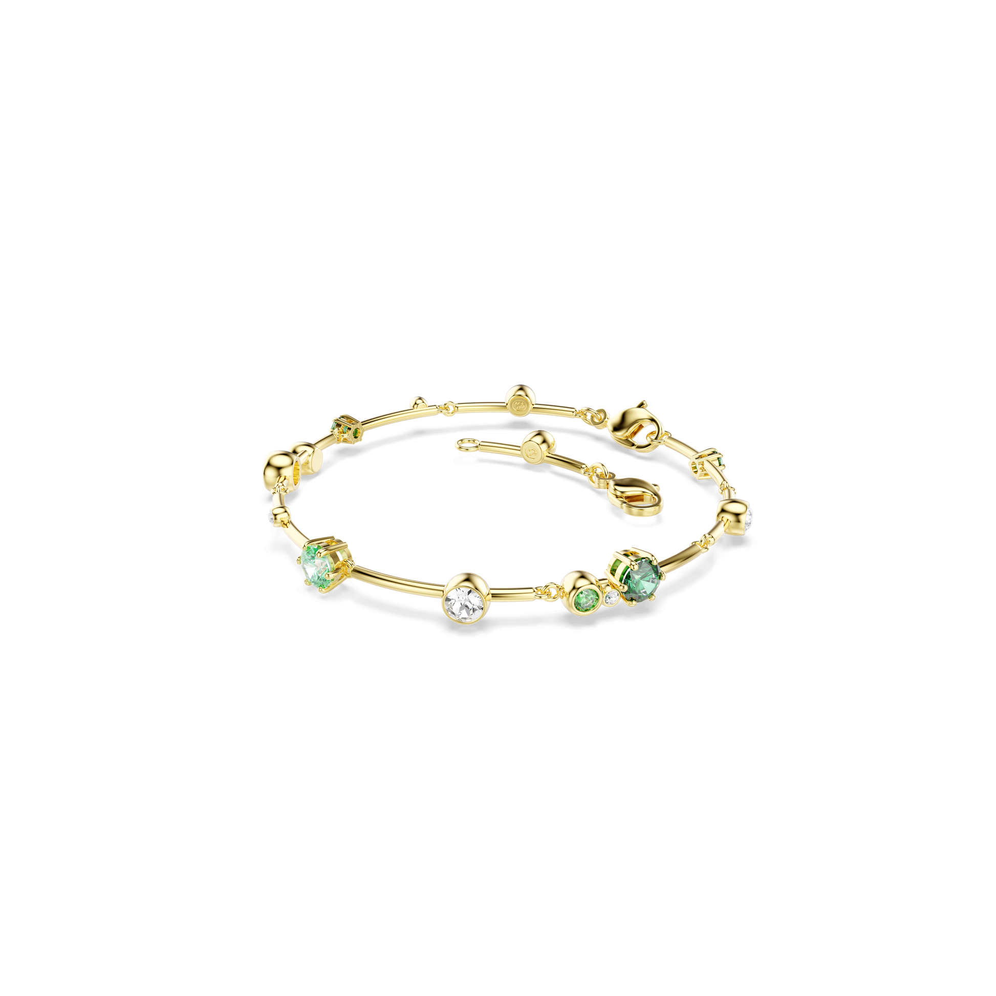 Constella bracelet, Mixed cuts, Green, Gold-tone plated 5722478