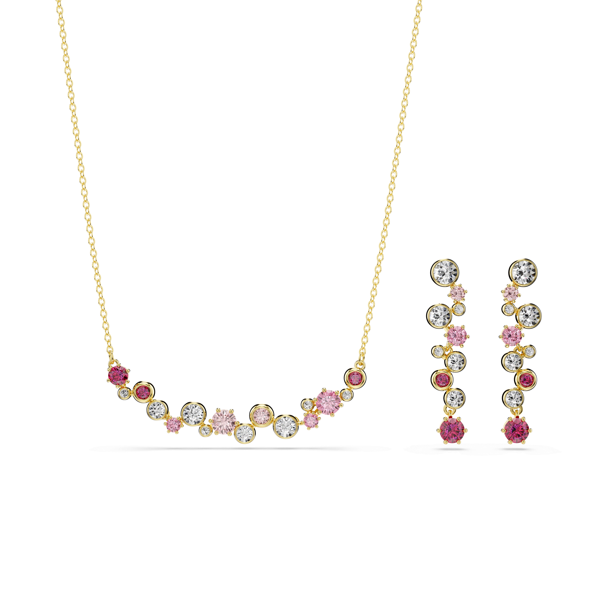 Constella set, Mixed cuts, Multicolored, Gold-tone plated 5722542