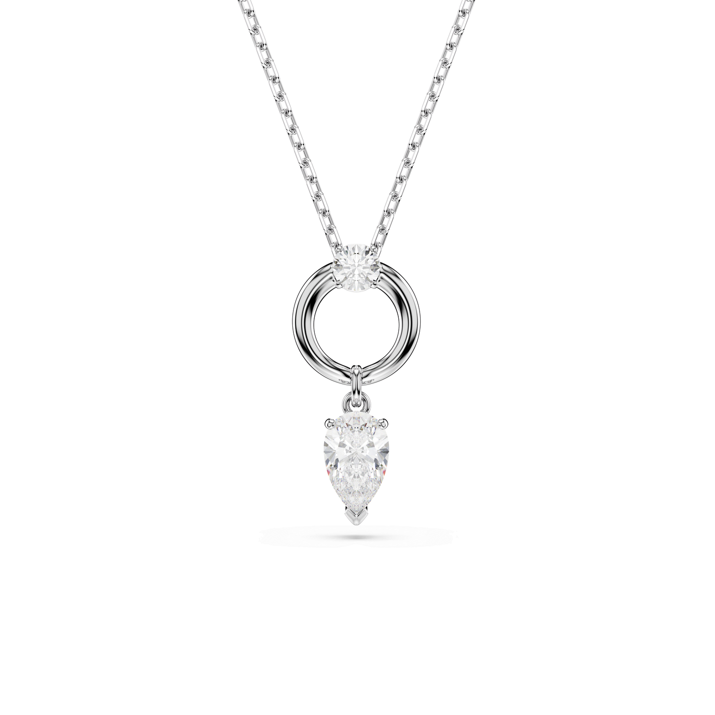 Mesmera pendant, Pear cut, White, Rhodium plated 5723146