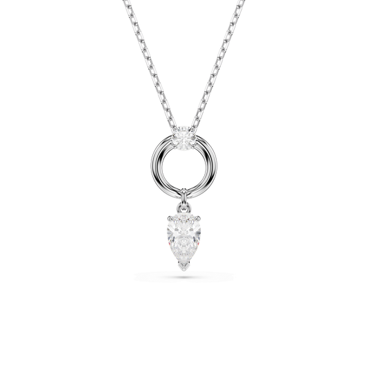 Mesmera pendant, Pear cut, White, Rhodium plated 5723146