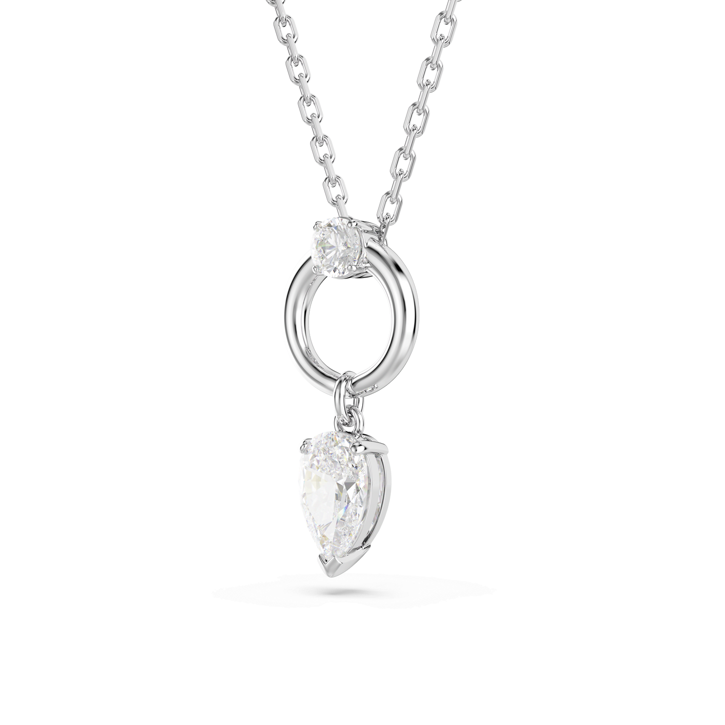 Mesmera pendant, Pear cut, White, Rhodium plated 5723146