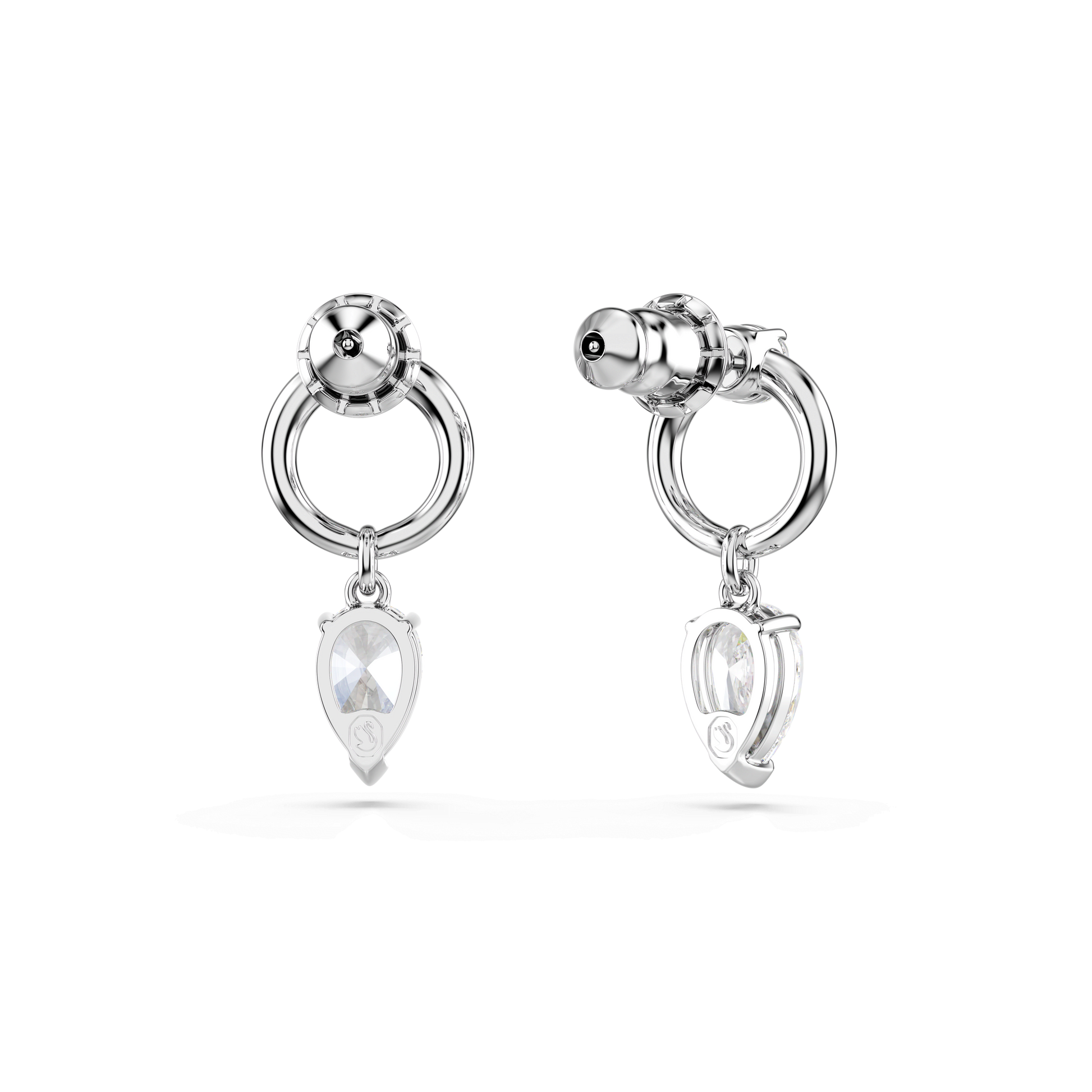 Mesmera drop earrings, Mixed cuts, White, Rhodium plated 5723177