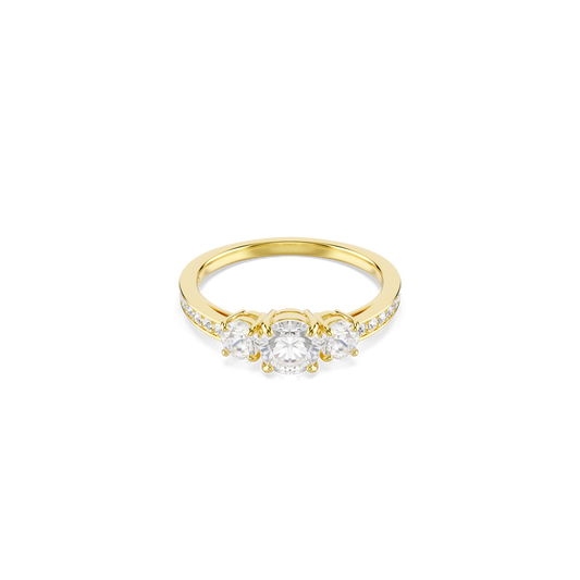 Stilla Attract ring, Round cut, White, Gold-tone plated 5723291