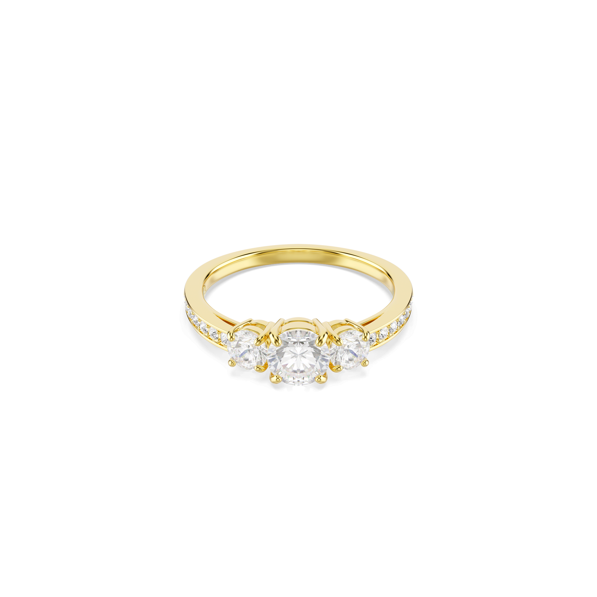 Stilla Attract ring, Round cut, White, Gold-tone plated 5723294