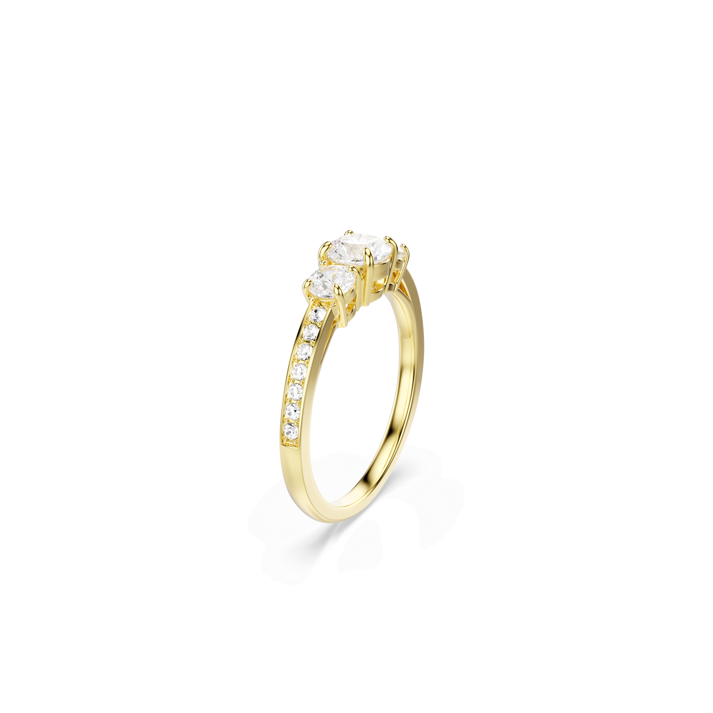 Stilla Attract ring, Round cut, White, Gold-tone plated 5723294