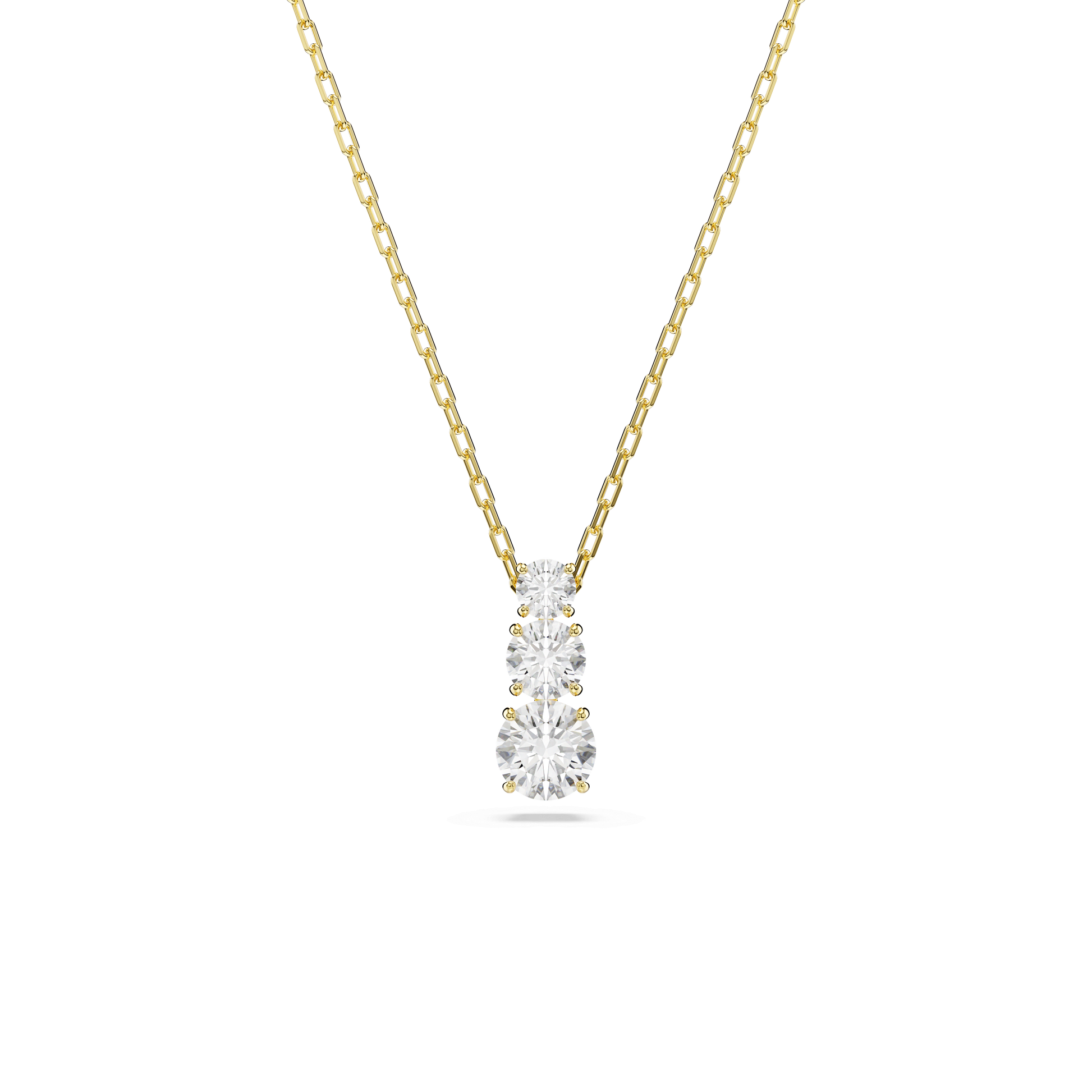 Stilla Attract pendant, Round cut, White, Gold-tone plated 5723298