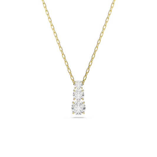 Stilla Attract pendant, Round cut, White, Gold-tone plated 5723298