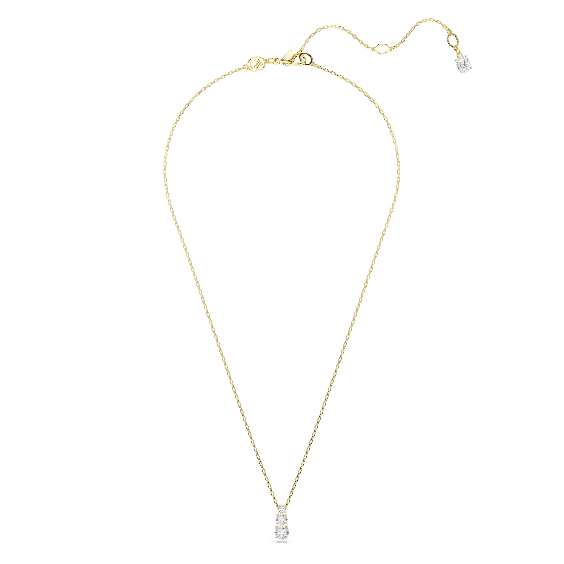 Stilla Attract pendant, Round cut, White, Gold-tone plated 5723298