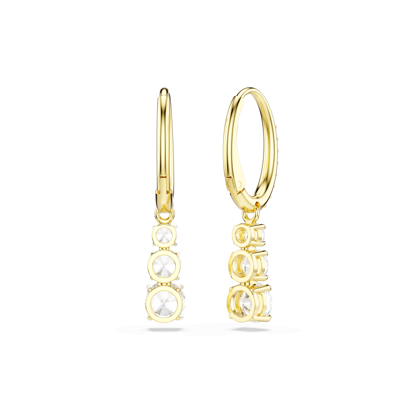 Stilla Attract hoop earrings, Round cut, White, Gold-tone plated 5723300