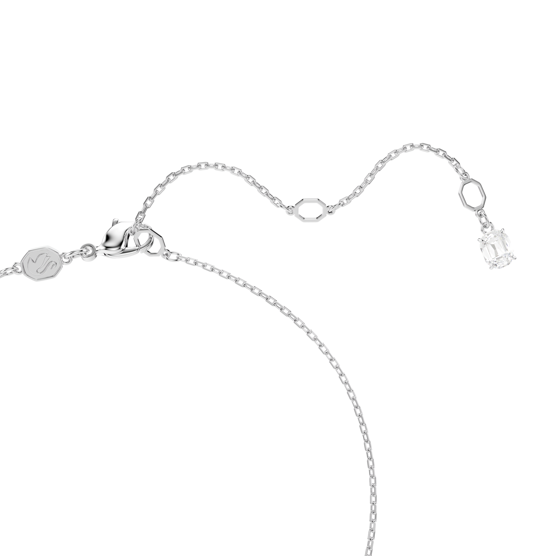 Swan pendant, Swan, White, Rhodium plated 5723387