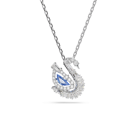 Swan pendant, Mixed cuts, Swan, Blue 5723389