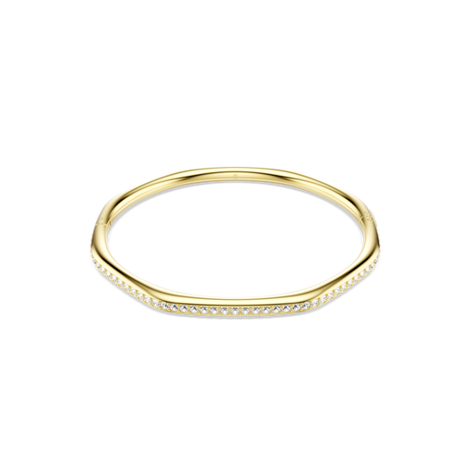 Dextera bangle, Octagon shape, Round cut, White, Gold-tone plated 5724580
