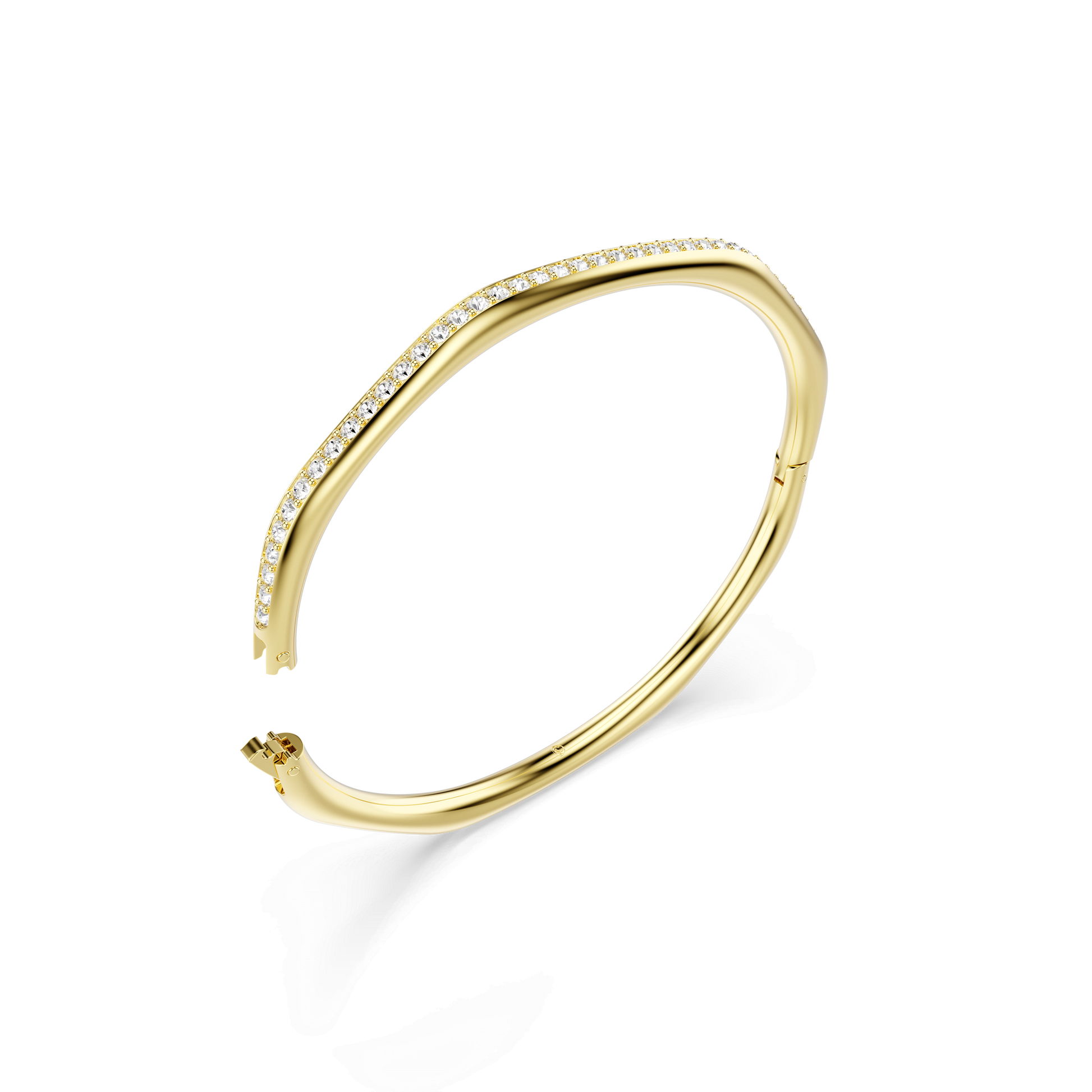 Dextera bangle, Octagon shape, Round cut, White, Gold-tone plated 5724580