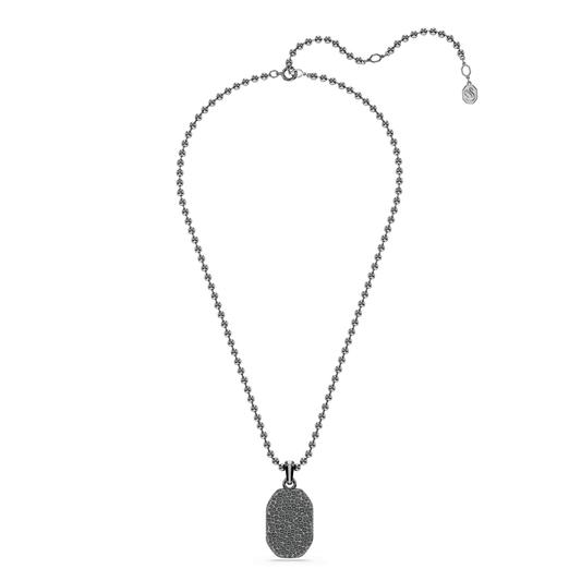 Dextera pendant, Octagon shape, Round cut, Black, Ruthenium plated 5724595