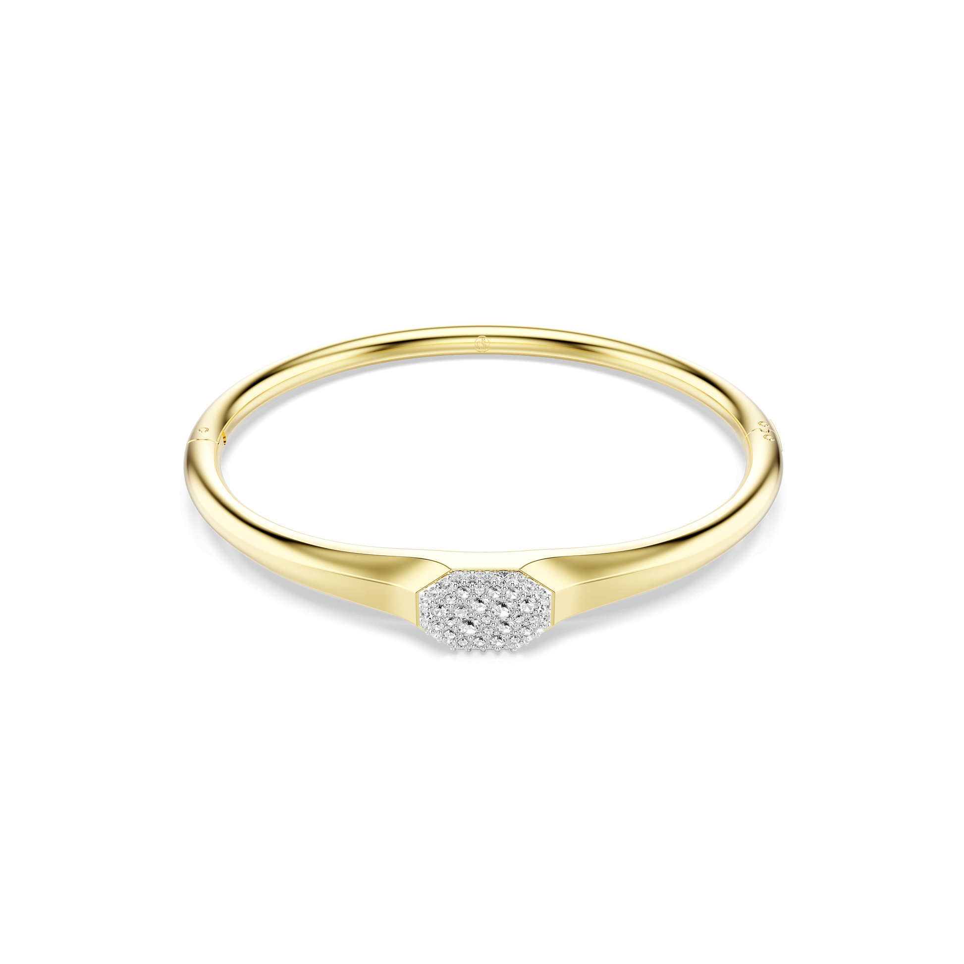 Dextera bangle, Round cut, White, Gold-tone plated 5724599
