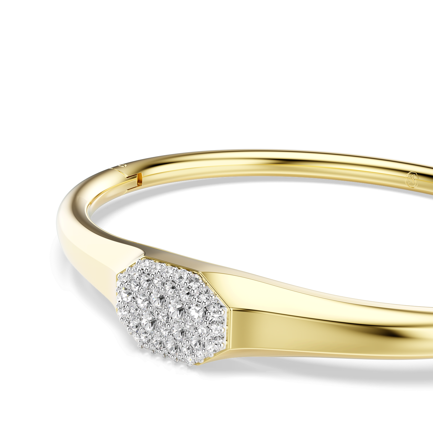 Dextera bangle, Round cut, White, Gold-tone plated 5724599
