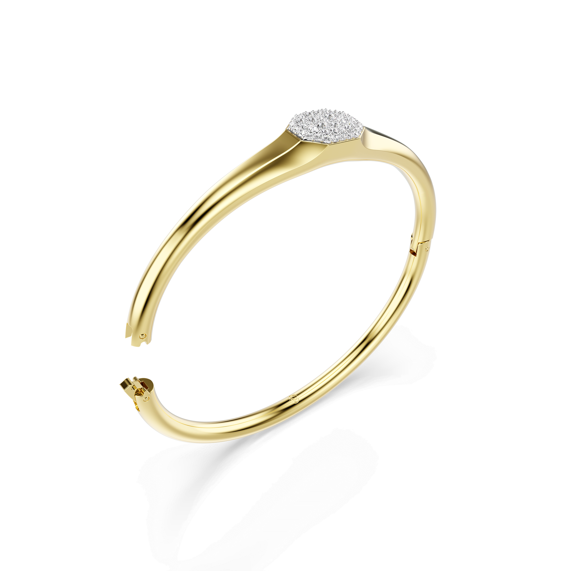 Dextera bangle, Round cut, White, Gold-tone plated 5724599