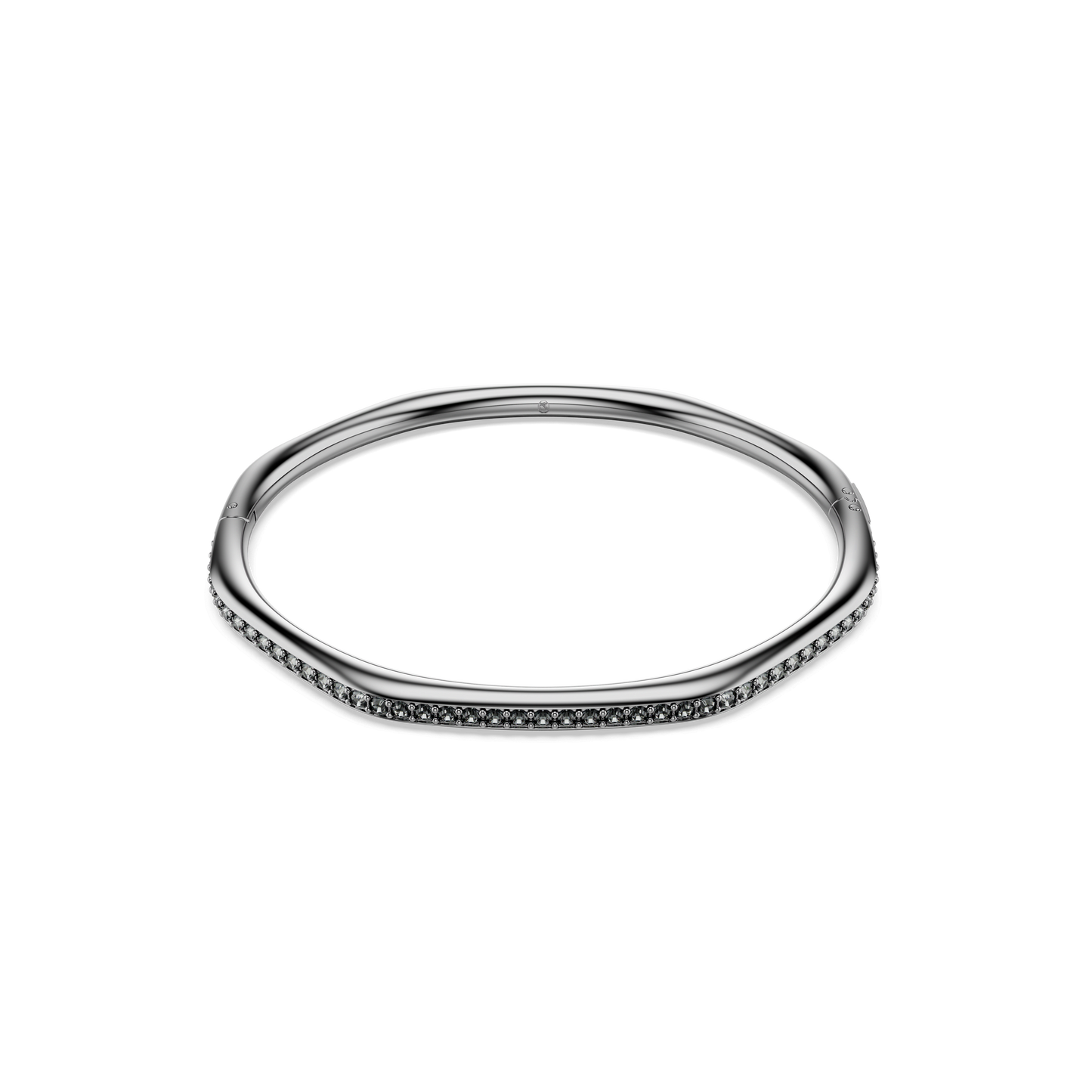 Dextera bangle, Octagon shape, Round cut, White, Ruthenium plated 5724604