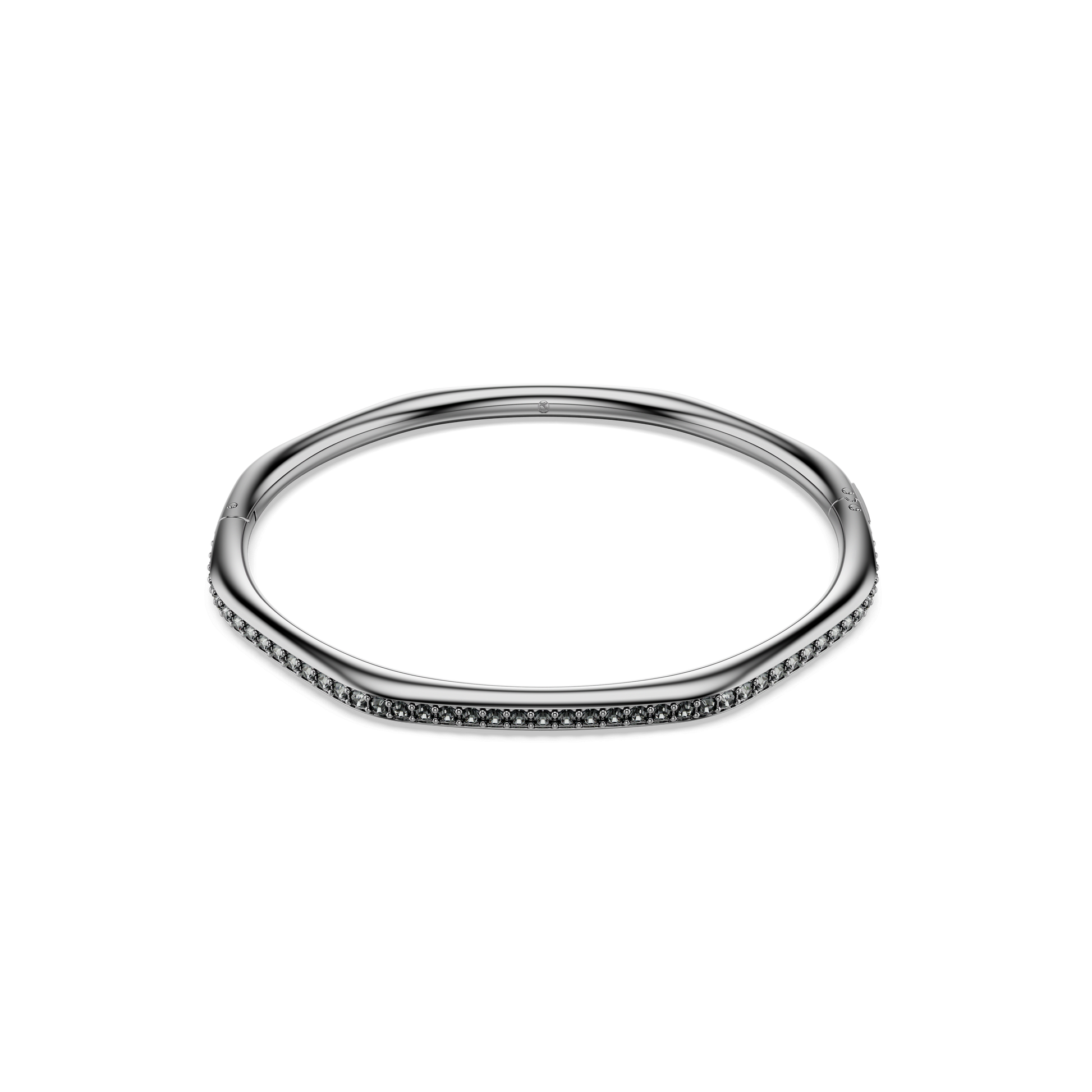 Dextera bangle, Octagon shape, Round cut, White, Ruthenium plated 5724604