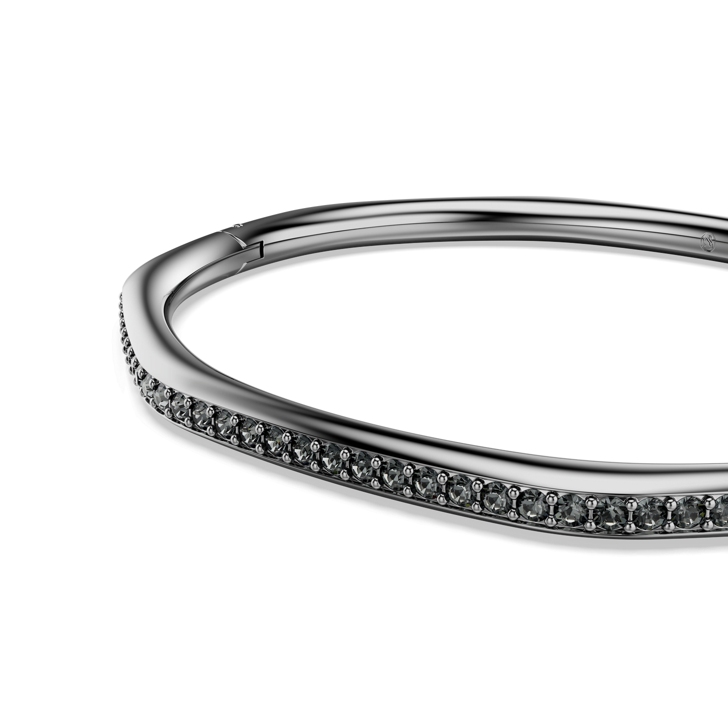 Dextera bangle, Octagon shape, Round cut, White, Ruthenium plated 5724604