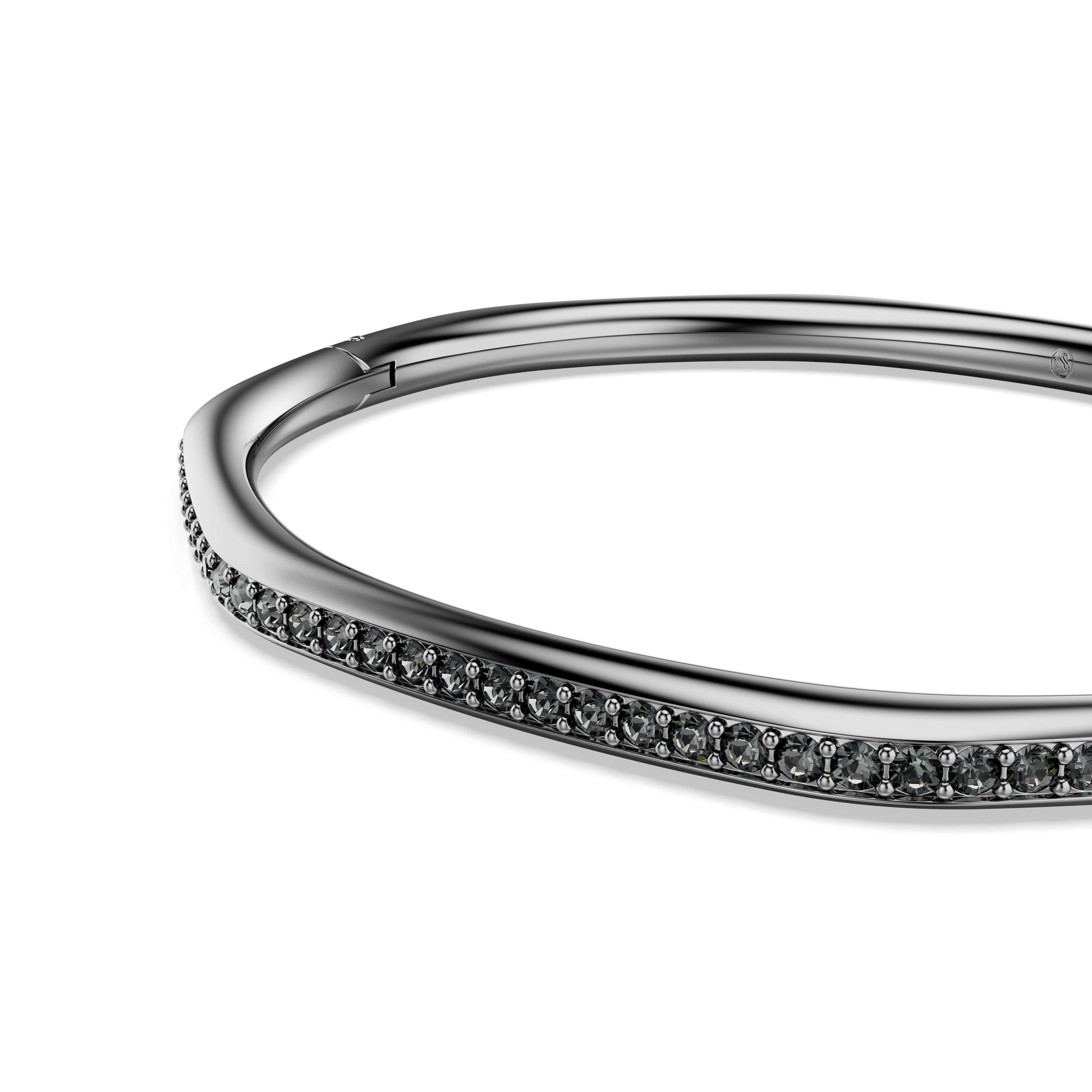 Dextera bangle, Octagon shape, Round cut, White, Ruthenium plated 5724604