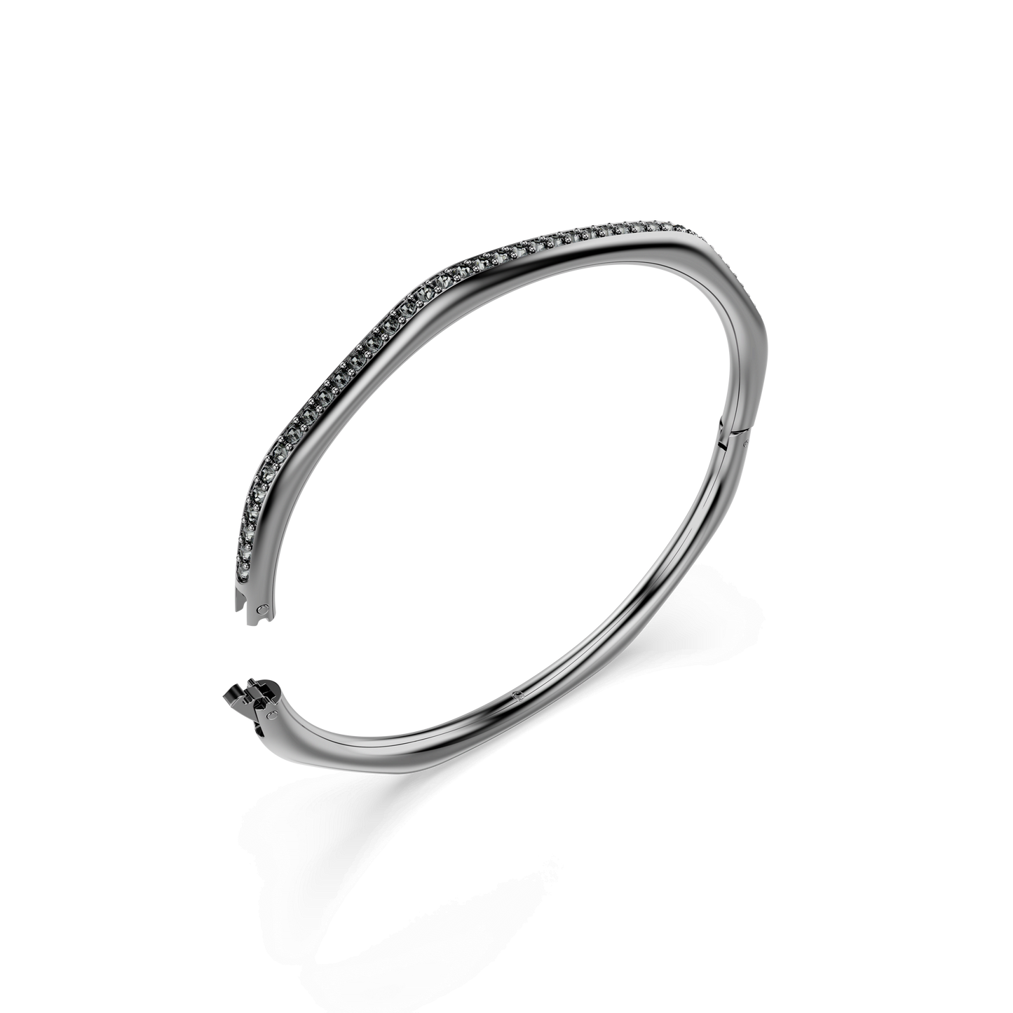 Dextera bangle, Octagon shape, Round cut, White, Ruthenium plated 5724604